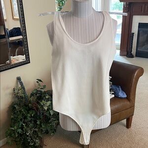 Vince Ivory Ribbed Knit Top
